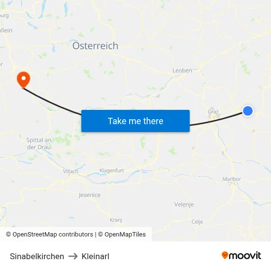 Sinabelkirchen to Kleinarl map