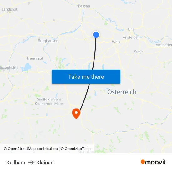 Kallham to Kleinarl map