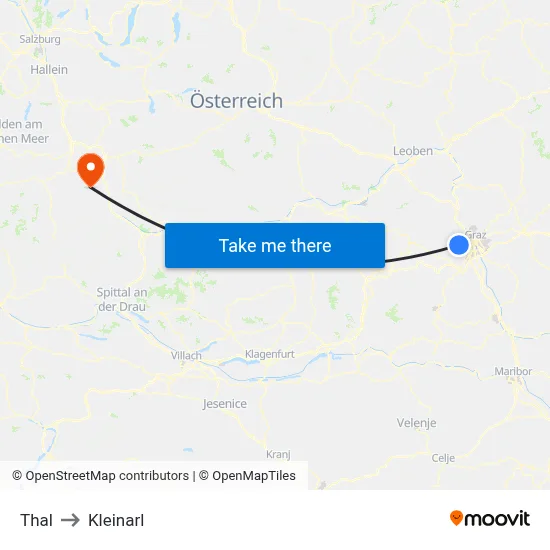 Thal to Kleinarl map