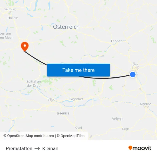 Premstätten to Kleinarl map