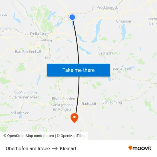 Oberhofen am Irrsee to Kleinarl map
