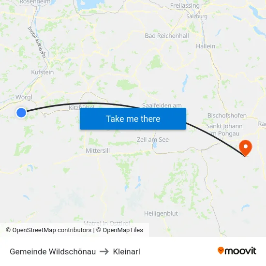 Gemeinde Wildschönau to Kleinarl map