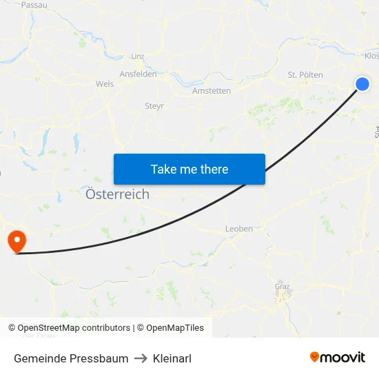 Gemeinde Pressbaum to Kleinarl map