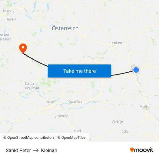 Sankt Peter to Kleinarl map