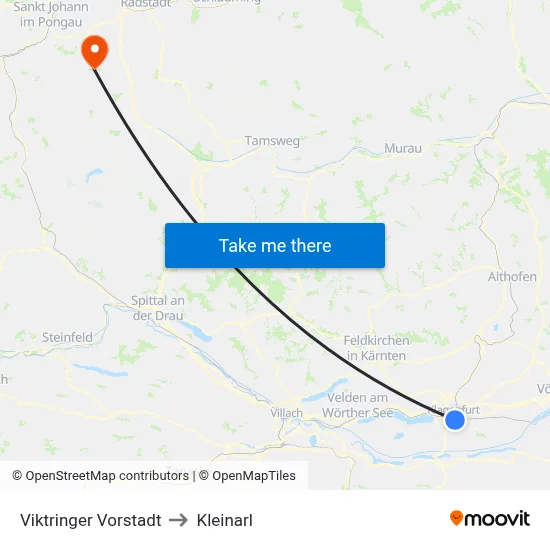 Viktringer Vorstadt to Kleinarl map