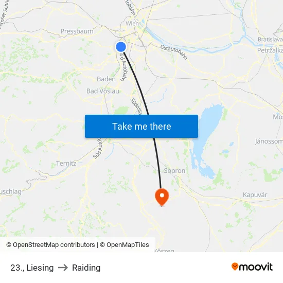 23., Liesing to Raiding map