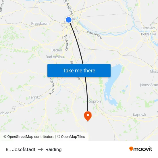8., Josefstadt to Raiding map