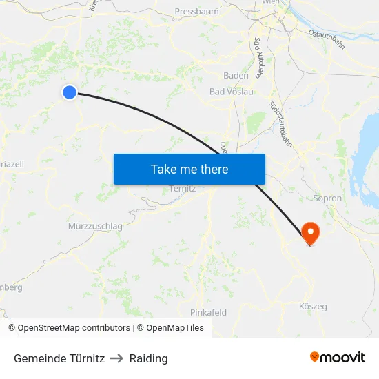 Gemeinde Türnitz to Raiding map