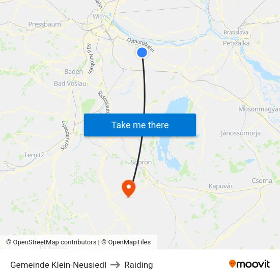 Gemeinde Klein-Neusiedl to Raiding map