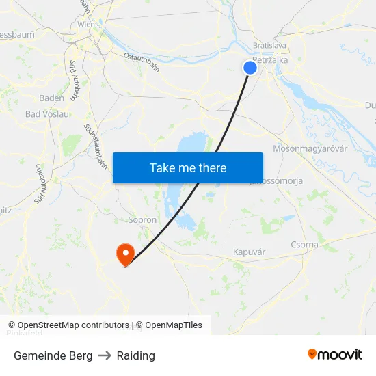 Gemeinde Berg to Raiding map