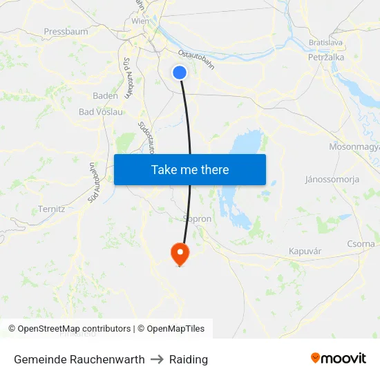 Gemeinde Rauchenwarth to Raiding map