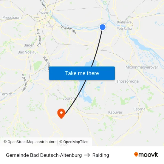 Gemeinde Bad Deutsch-Altenburg to Raiding map