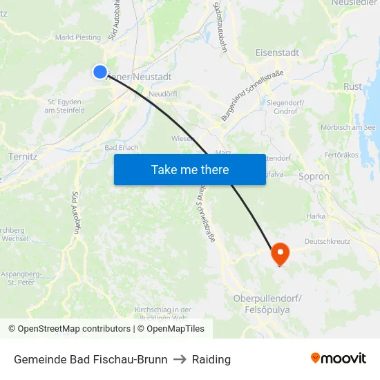 Gemeinde Bad Fischau-Brunn to Raiding map