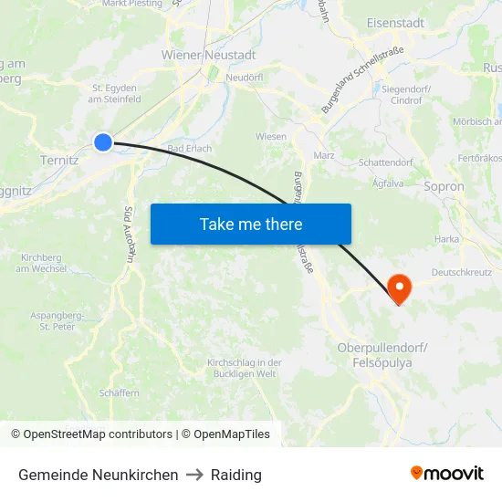 Gemeinde Neunkirchen to Raiding map