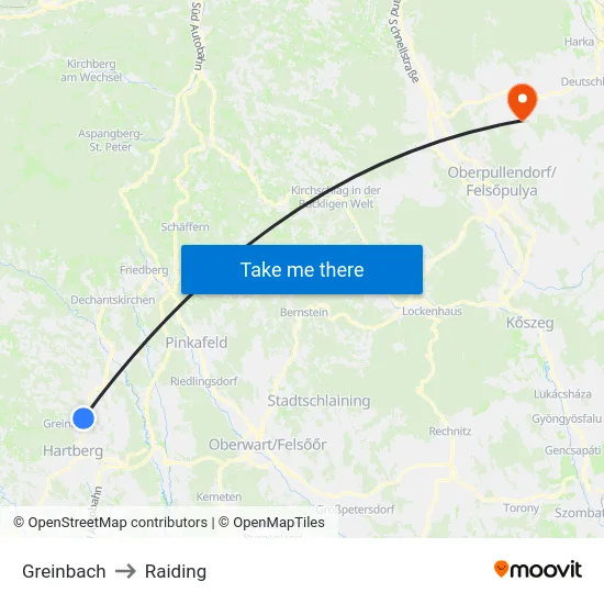 Greinbach to Raiding map