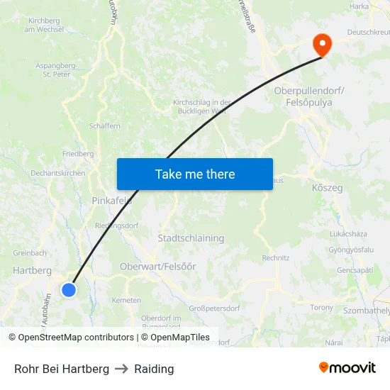 Rohr Bei Hartberg to Raiding map