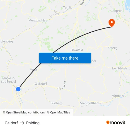 Geidorf to Raiding map