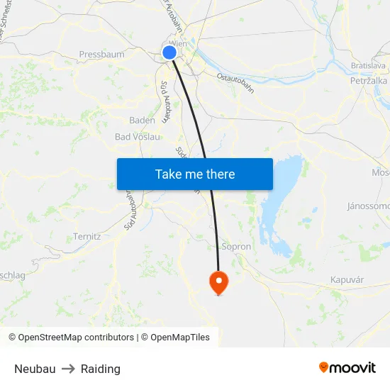 Neubau to Raiding map