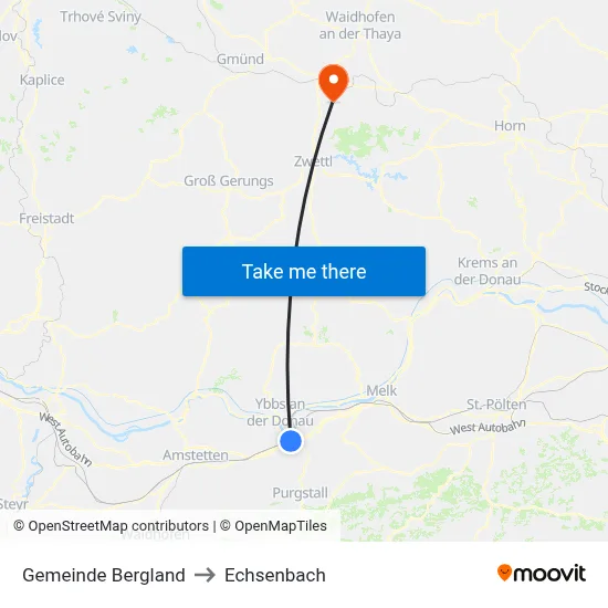 Gemeinde Bergland to Echsenbach map