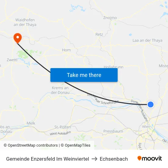Gemeinde Enzersfeld Im Weinviertel to Echsenbach map