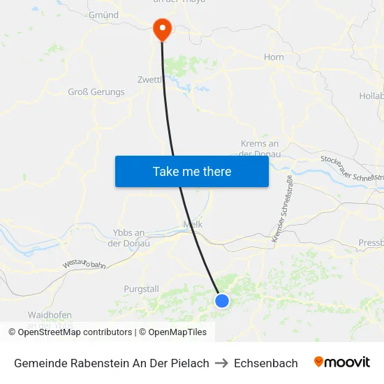 Gemeinde Rabenstein An Der Pielach to Echsenbach map