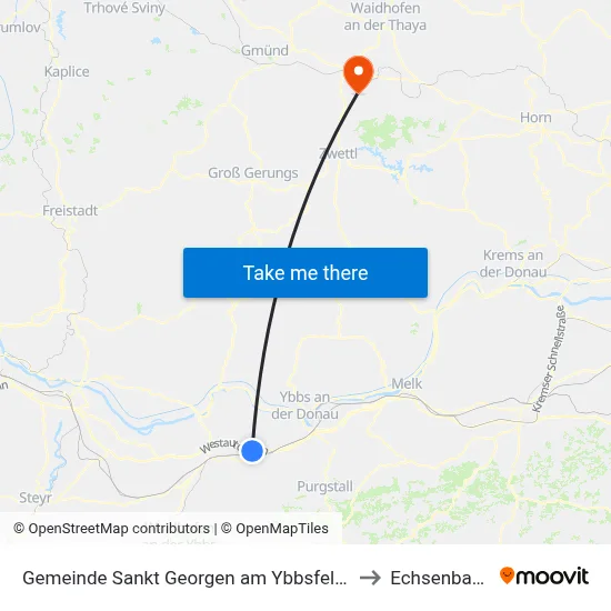 Gemeinde Sankt Georgen am Ybbsfelde to Echsenbach map