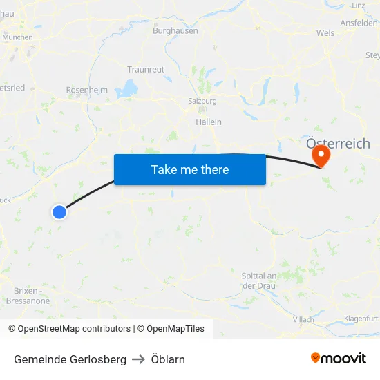 Gemeinde Gerlosberg to Öblarn map