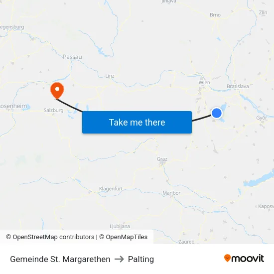 Gemeinde St. Margarethen to Palting map