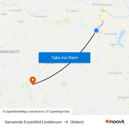 Gemeinde Enzesfeld-Lindabrunn to Obdach map
