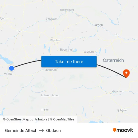 Gemeinde Altach to Obdach map