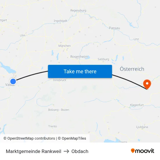 Marktgemeinde Rankweil to Obdach map