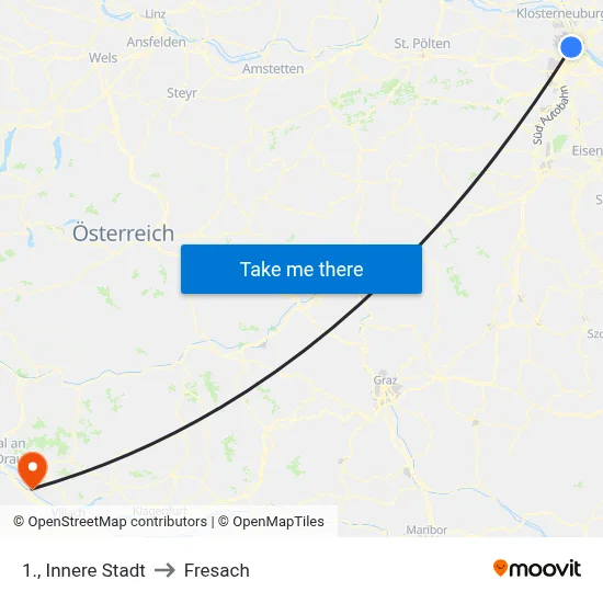 1., Innere Stadt to Fresach map