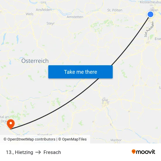 13., Hietzing to Fresach map