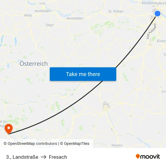 3., Landstraße to Fresach map