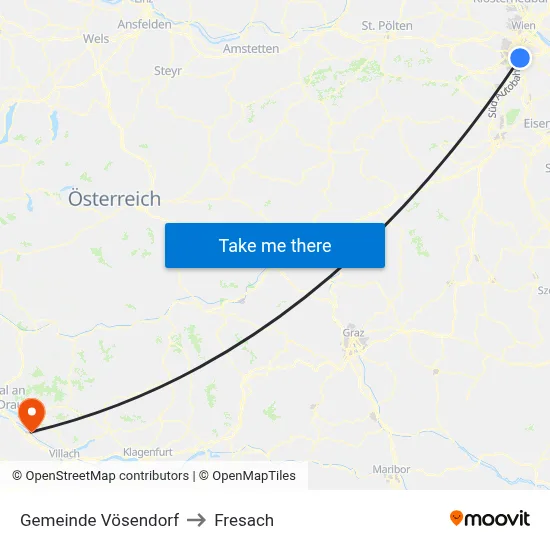 Gemeinde Vösendorf to Fresach map