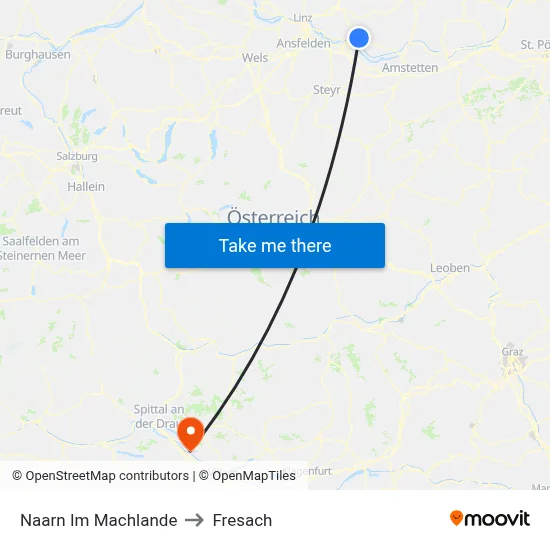 Naarn Im Machlande to Fresach map