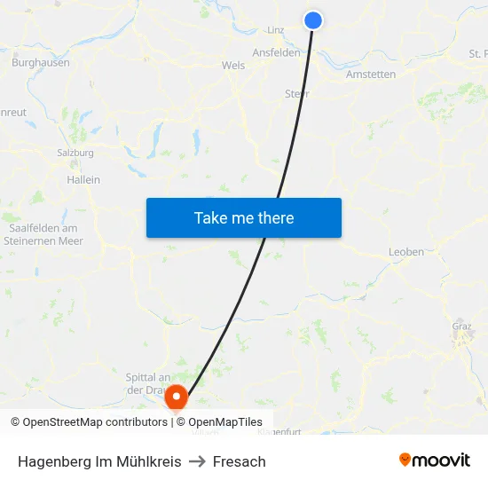 Hagenberg Im Mühlkreis to Fresach map