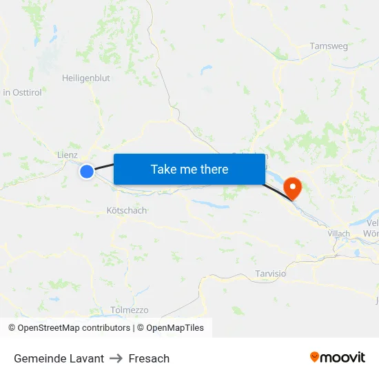 Gemeinde Lavant to Fresach map