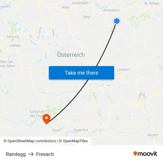 Randegg to Fresach map