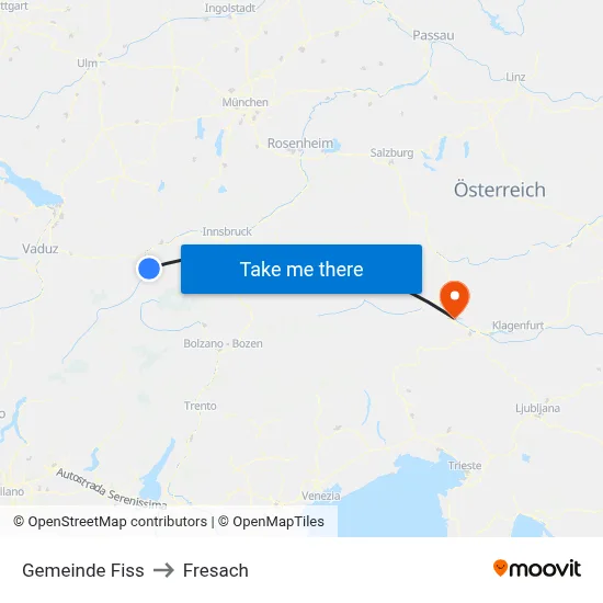 Gemeinde Fiss to Fresach map