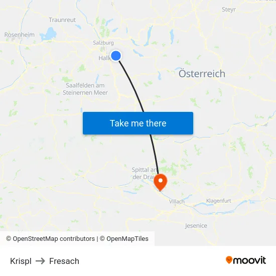 Krispl to Fresach map