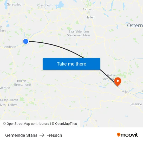 Gemeinde Stans to Fresach map