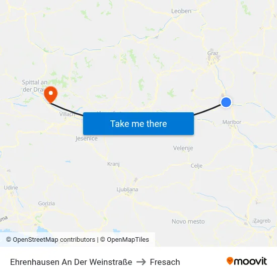 Ehrenhausen An Der Weinstraße to Fresach map