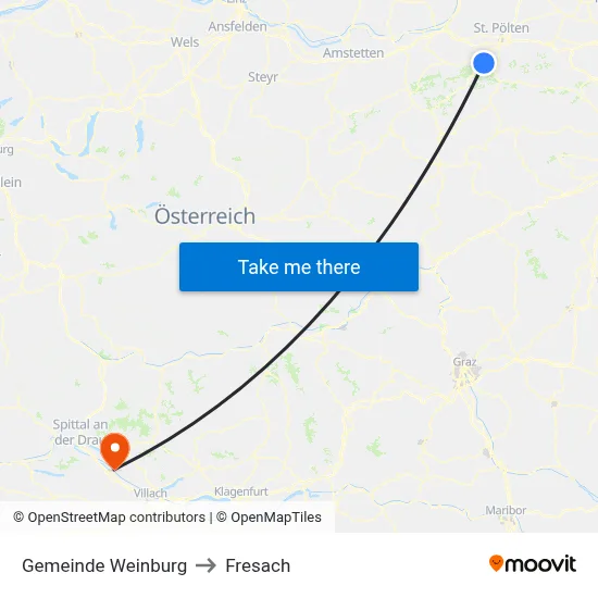 Gemeinde Weinburg to Fresach map