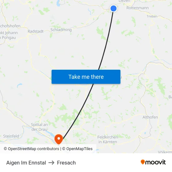 Aigen Im Ennstal to Fresach map