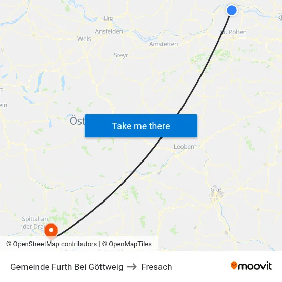 Gemeinde Furth Bei Göttweig to Fresach map