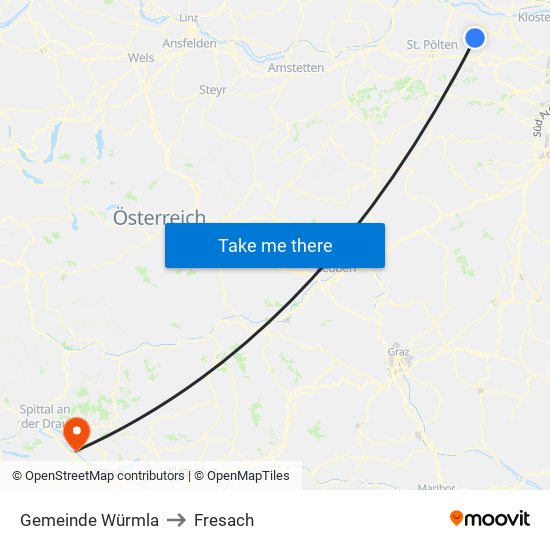 Gemeinde Würmla to Fresach map