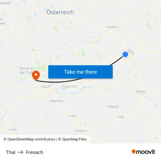 Thal to Fresach map
