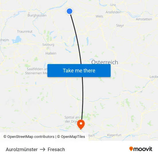 Aurolzmünster to Fresach map