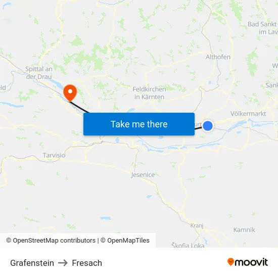 Grafenstein to Fresach map